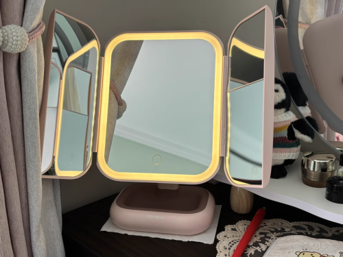 DOCO LAB makeup mirror with light led mirror desktop desktop luminous smart dressing mirror beauty mirror shell mirror photo review